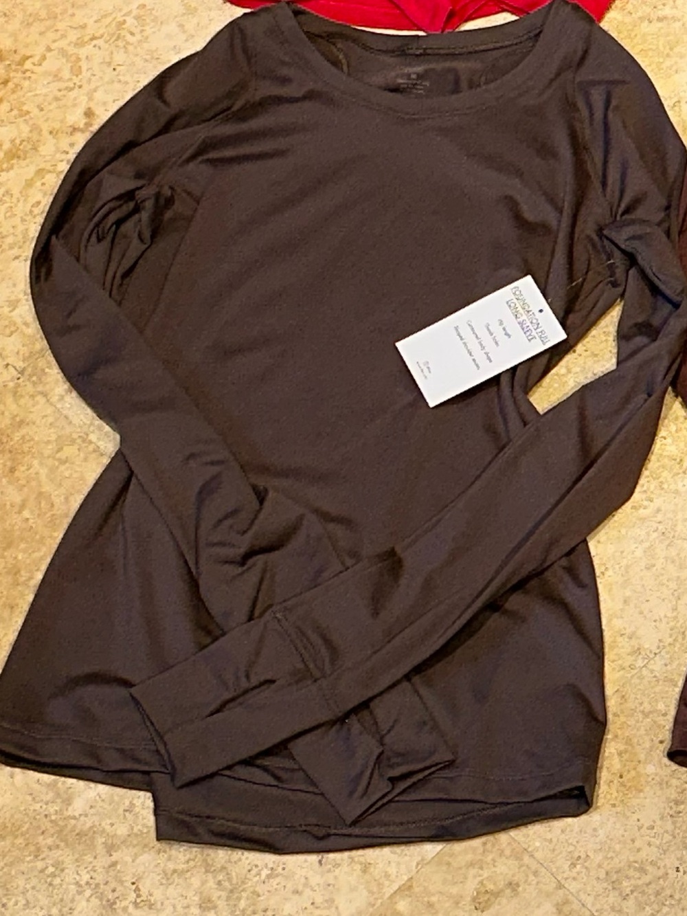Fleo NWT New Chocolate Brown Foundation Full length long sleeve medium
